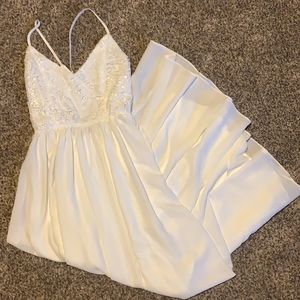 Charlotte Russe White Lace Maxi Dress
